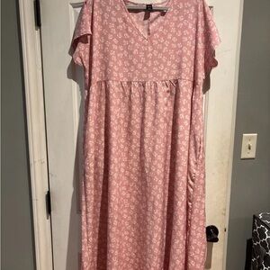 Pink Floral Maxi Dress